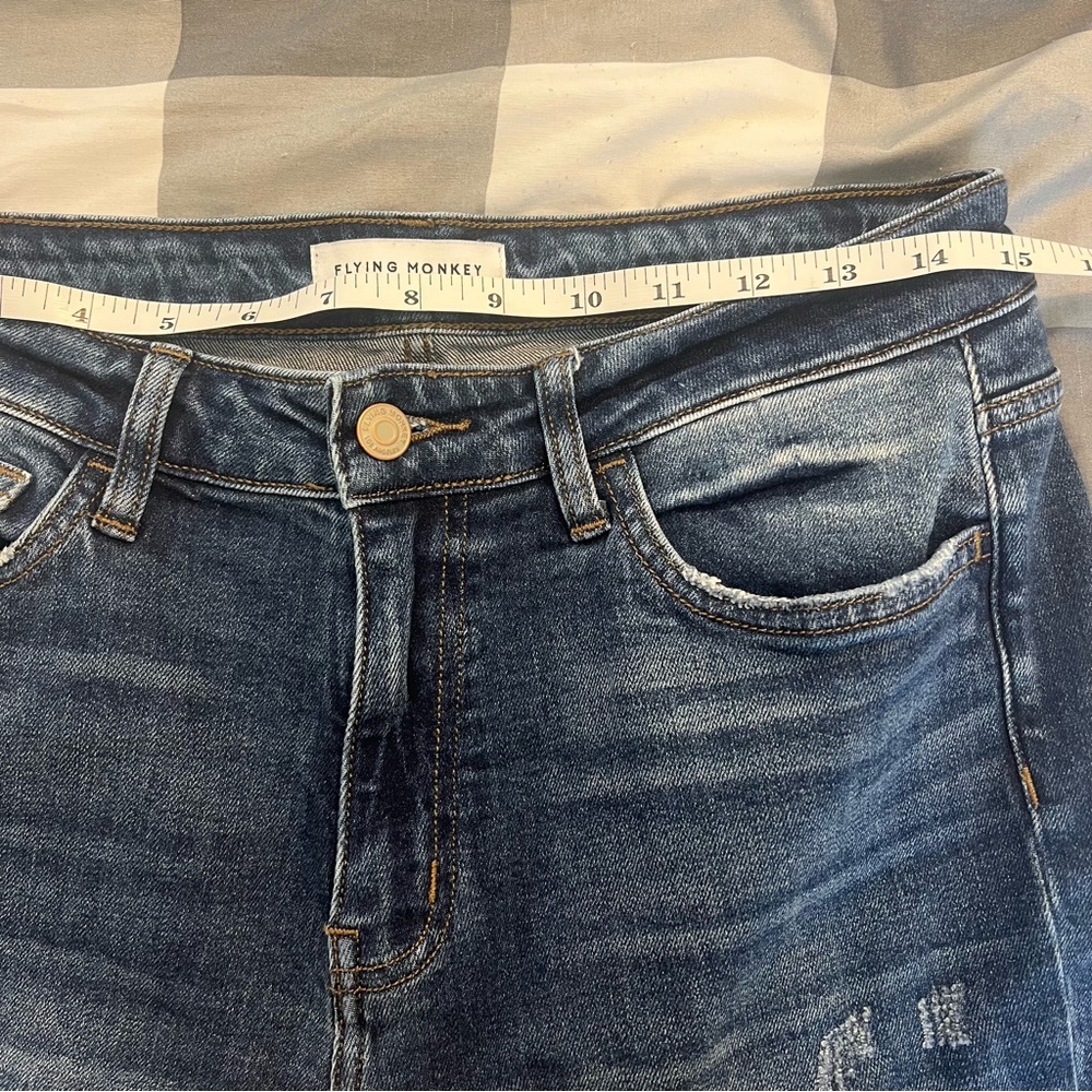 Flying Monkey Cuffed Stretch Boyfriend Jean Dark Wash size 28 - Picture 8 of 12